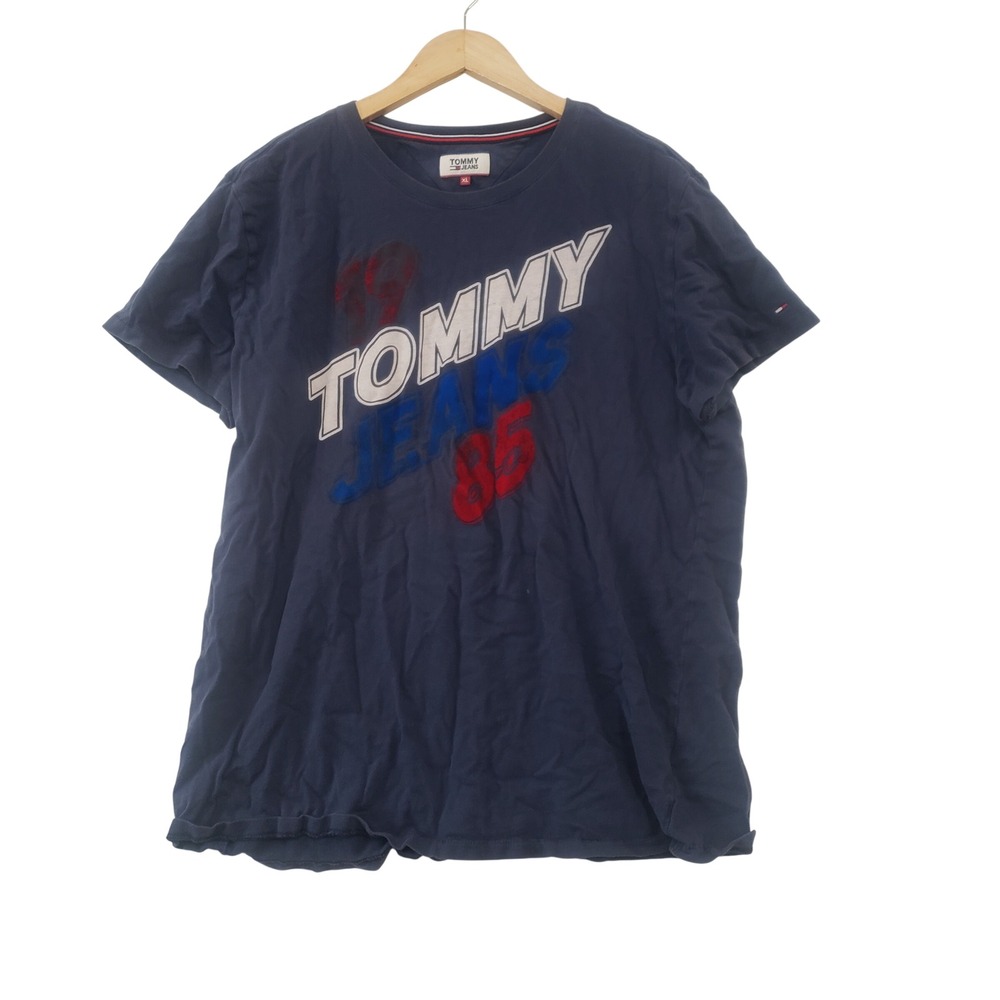 Tommy Jeans T Shirt XL Navy Blue Graphic Print Short Sleeve Cotton Tee Casual
